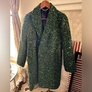 J. Crew Daphne Tweed Topcoat Green Size 6